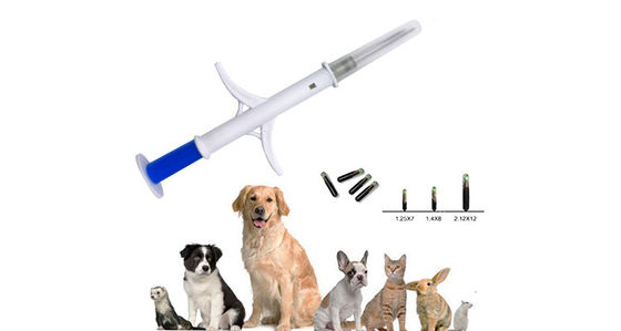 Bio Glass Material ISO Transponder Microchip Syringe For Animals Mangement